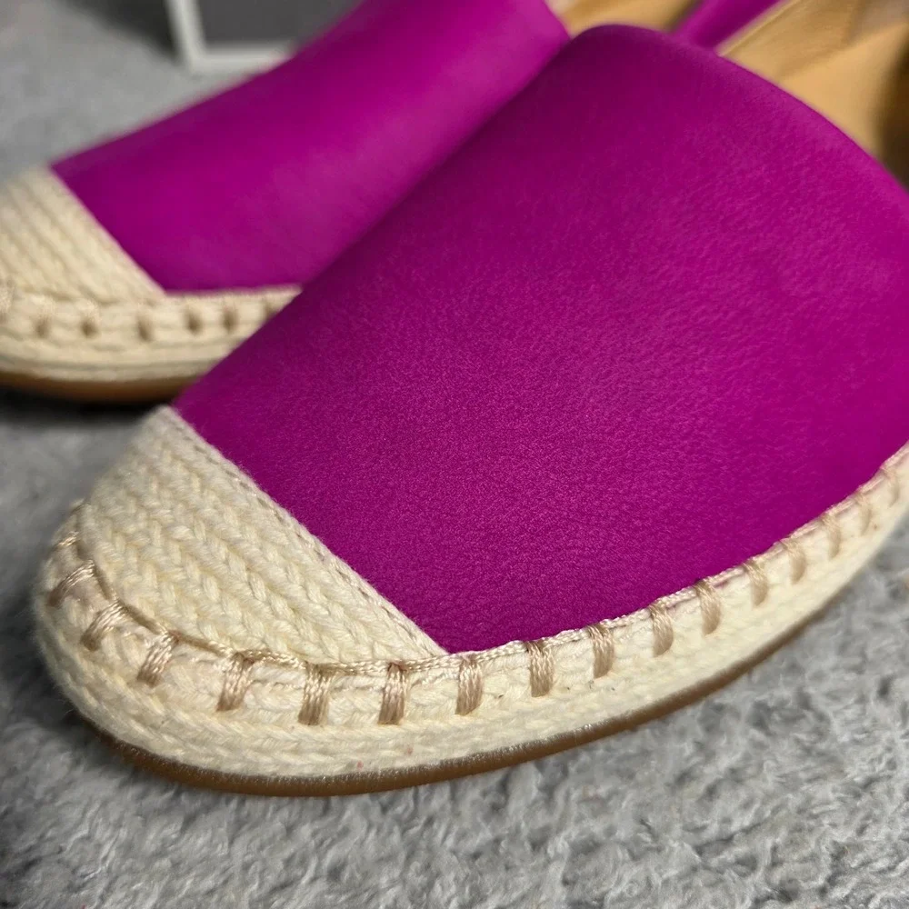 Dansko Lesley Nubuck Leather Fuchsia‎ Espadrille Flats Slip On Shoes Women EU 36